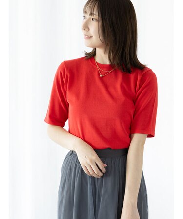 【抗菌防臭】ハーフスリーブニット