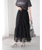 メッシュアシメティアードスカート《2025summer catalog item》