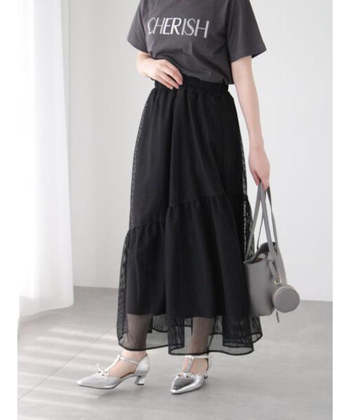 メッシュアシメティアードスカート《2025summer catalog item》