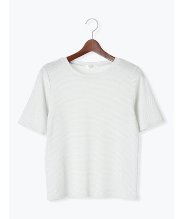 無地/ラメボーダー半袖Tシャツ
