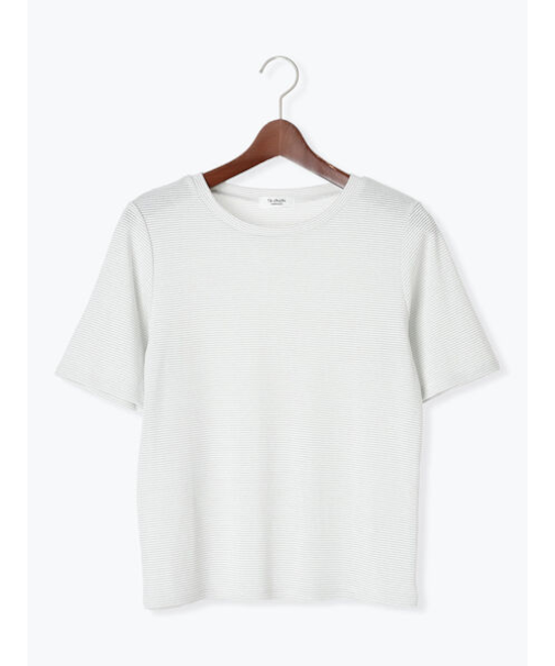 無地/ラメボーダー半袖Tシャツ