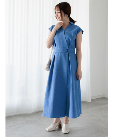 麻調カシュクールワンピース《2025summer catalog item》
