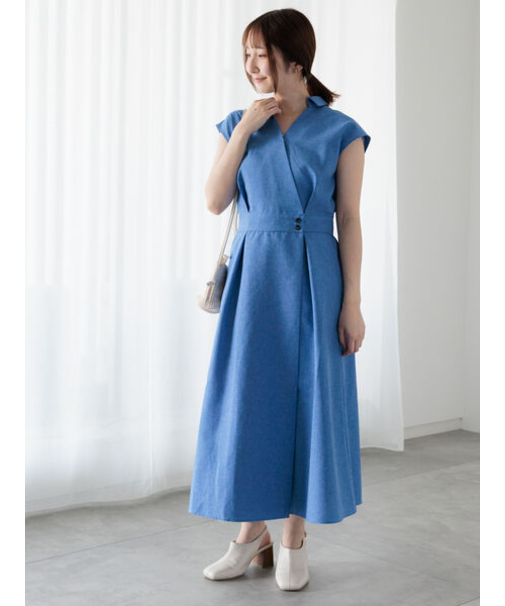 麻調カシュクールワンピース《2025summer catalog item》