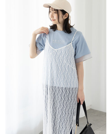 チュールレースキャミワンピース