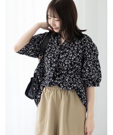 【イージーケア】無地/柄アソートスキッパーブラウス