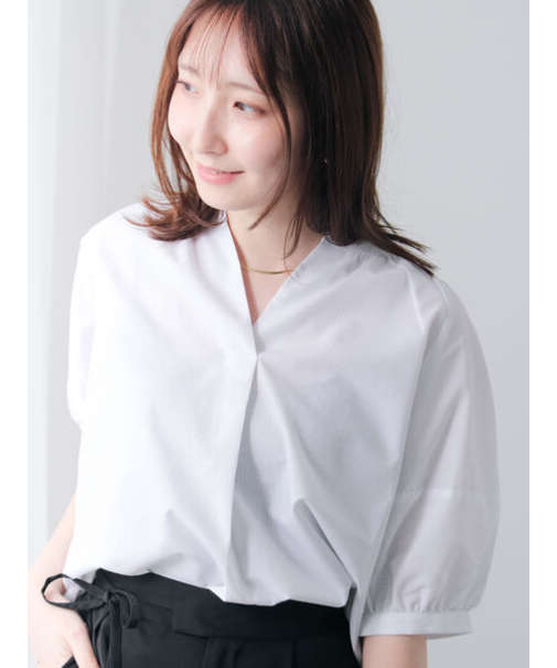 【イージーケア】無地/柄アソートスキッパーブラウス