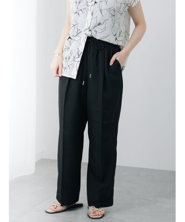 【セットアップ可】麻調イージーパンツ