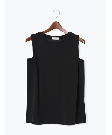 【接触冷感】肩タックノースリーブチュニック