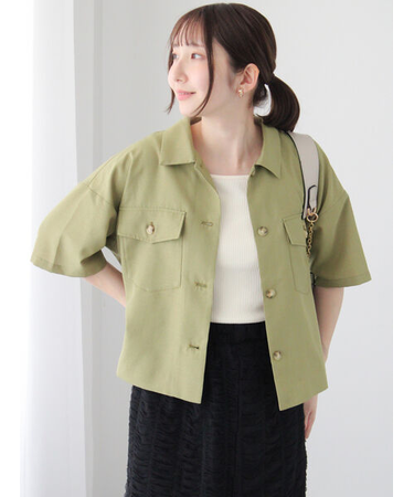 ◎麻調バックプリーツシャツ