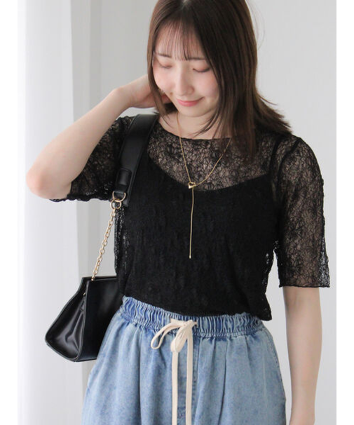 総レースメロートップス