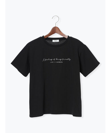 【接触冷感】筆記体ロゴプリントTシャツ