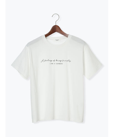 【接触冷感】筆記体ロゴプリントTシャツ