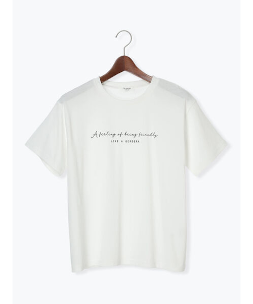 【接触冷感】筆記体ロゴプリントTシャツ