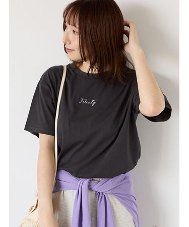 【接触冷感】ドローイングフラワーTシャツ