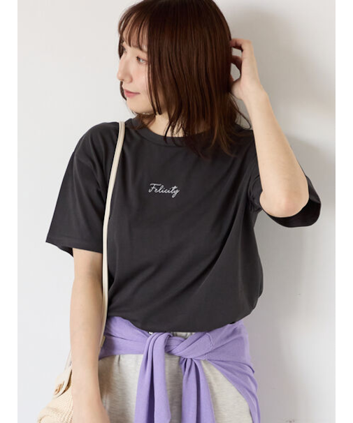 【接触冷感】ドローイングフラワーTシャツ