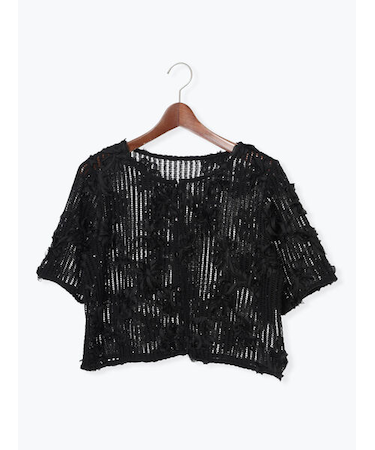 フラワーメッシュカーディガン