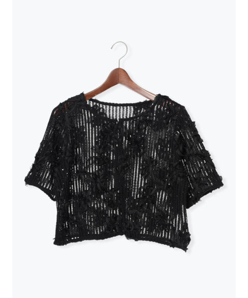 フラワーメッシュカーディガン