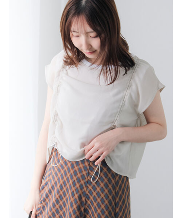 レイヤードドロストトップス