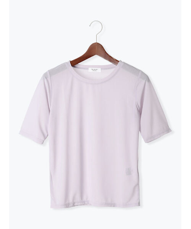 シアーハーフスリーブトップス