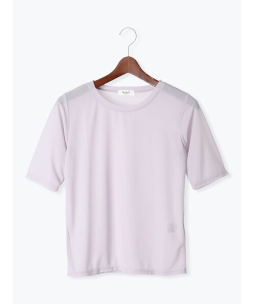 シアーハーフスリーブトップス