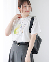 フラワー転写プリントTシャツ