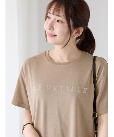 【接触冷感】ラインストーンクロップドTシャツ