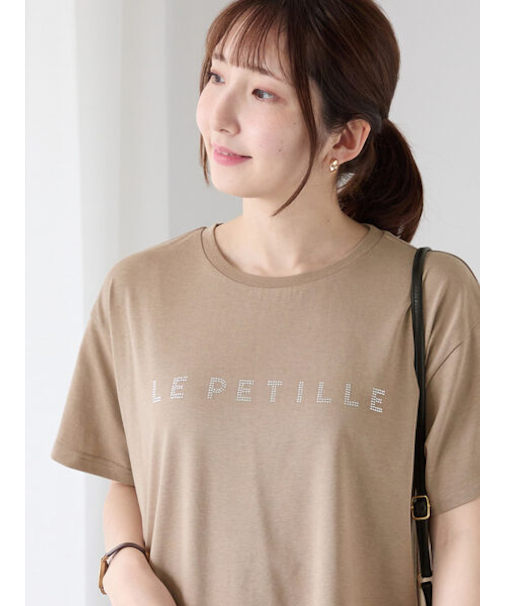 【接触冷感】ラインストーンクロップドTシャツ