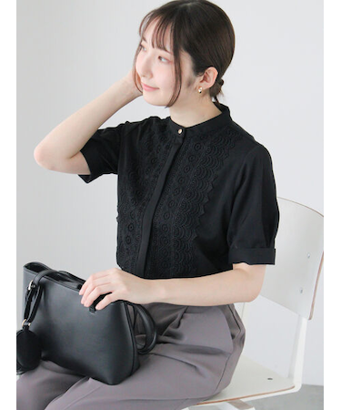 フロントレースブラウス