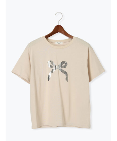 【接触冷感】箔リボンモチーフTシャツ