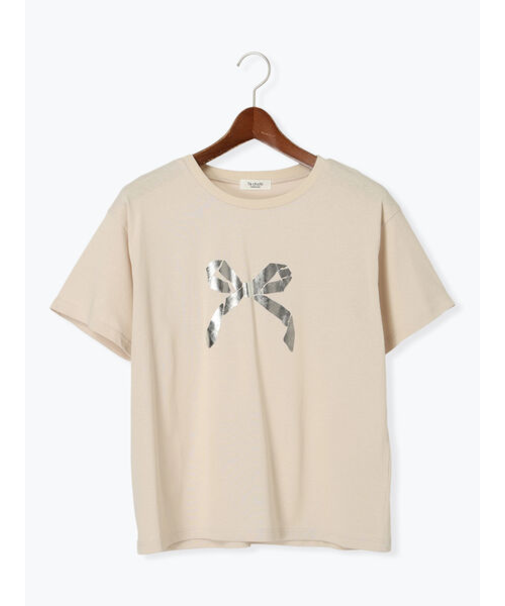 【接触冷感】箔リボンモチーフTシャツ