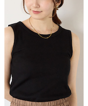 ワッフルクルーネックタンクトップ