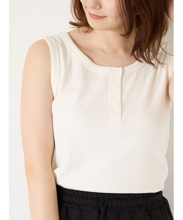 前後2WAYヘンリーネックタンクトップ