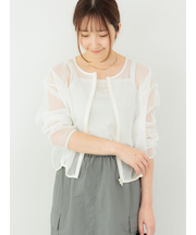 メッシュノーカラーブルゾン