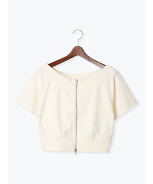 ダブルジップオフショルカットトップス