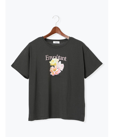 フラワーモチーフプリントTシャツ