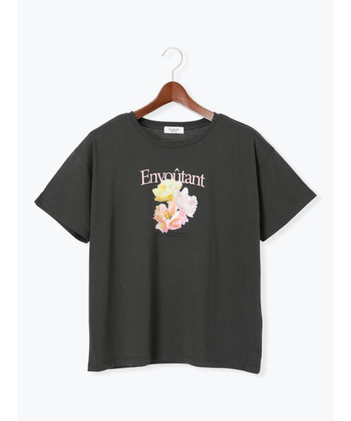 フラワーモチーフプリントTシャツ