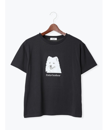 【接触冷感】犬モチーフプリントTシャツ