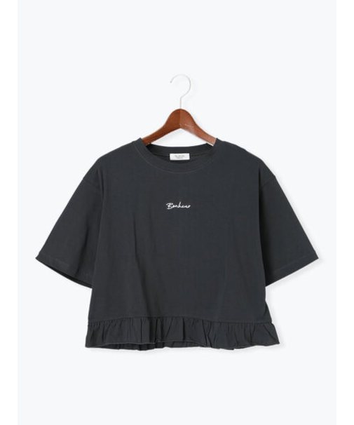 裾フリル刺繍Tシャツ