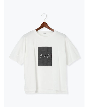 シアーアップリケTシャツ