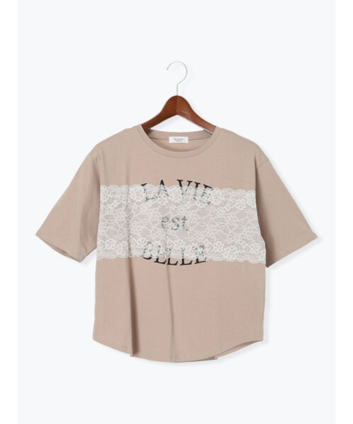 レースロゴプリントTシャツ