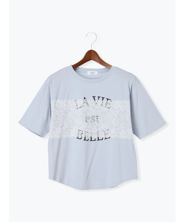 レースロゴプリントTシャツ