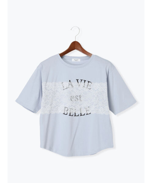 レースロゴプリントTシャツ