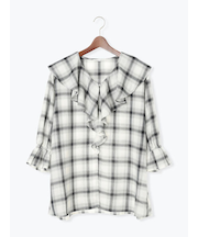 オンブレーチェックフリルブラウス《2025autumn catalog item》