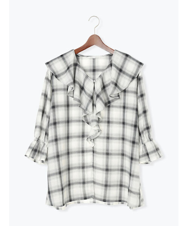 オンブレーチェックフリルブラウス《2025autumn catalog item》
