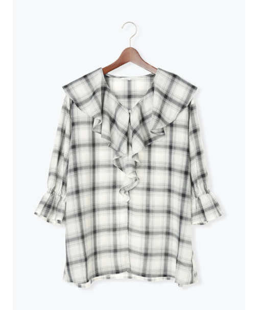 オンブレーチェックフリルブラウス《2025autumn catalog item》