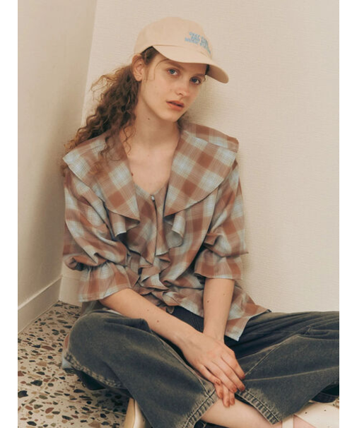 オンブレーチェックフリルブラウス《2025autumn catalog item》
