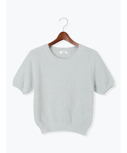 ラメシャギーハーフスリーブニット