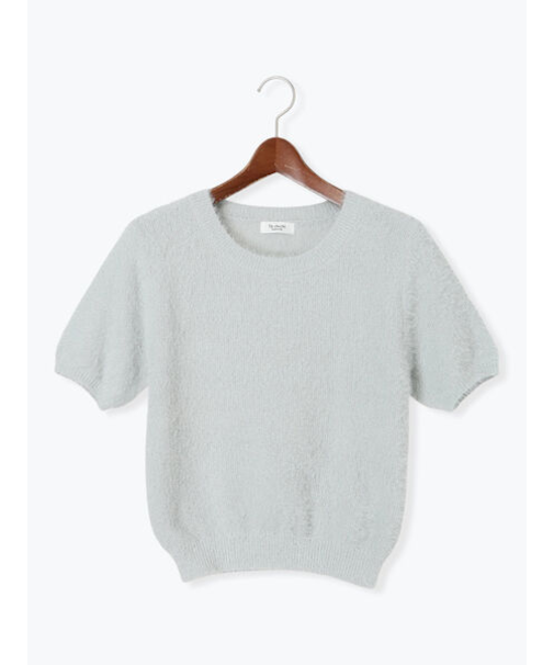 ラメシャギーハーフスリーブニット