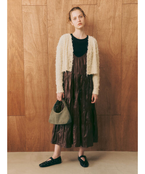 しわ加工フェイクレザーキャミワンピース《2025autumn catalog item》