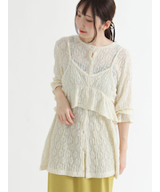 ビスチェ付きカットレーストップス